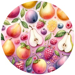 Fruits Apple Strawberry Raspberry Wooden Puzzle Round by Ravend