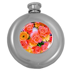 Bouquet Floral Blossom Anniversary Round Hip Flask (5 Oz) by Ravend