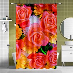 Bouquet Floral Blossom Anniversary Shower Curtain 48  X 72  (small)  by Ravend