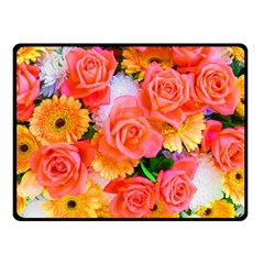 Bouquet Floral Blossom Anniversary Two Sides Fleece Blanket (small)