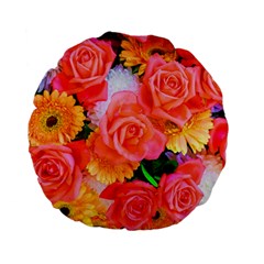 Bouquet Floral Blossom Anniversary Standard 15  Premium Flano Round Cushions by Ravend