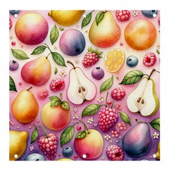 Fruits Apple Strawberry Raspberry Banner And Sign 4  X 4  by Ravend