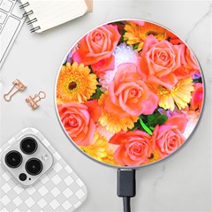 Bouquet Floral Blossom Anniversary Wireless Fast Charger(white) by Ravend