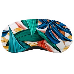 Leaves Tropical Exotic Green Plant Sleep Mask by Ravend