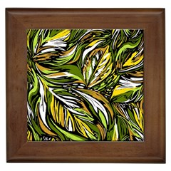 Foliage Pattern Texture Background Framed Tile by Ravend