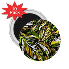 Foliage Pattern Texture Background 2 25  Magnets (10 Pack)  by Ravend