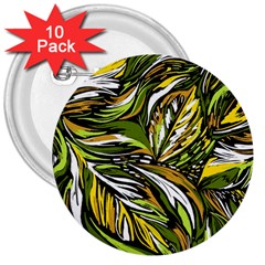 Foliage Pattern Texture Background 3  Buttons (10 Pack)  by Ravend