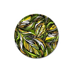 Foliage Pattern Texture Background Magnet 3  (round) by Ravend