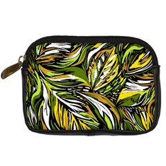 Foliage Pattern Texture Background Digital Camera Leather Case by Ravend