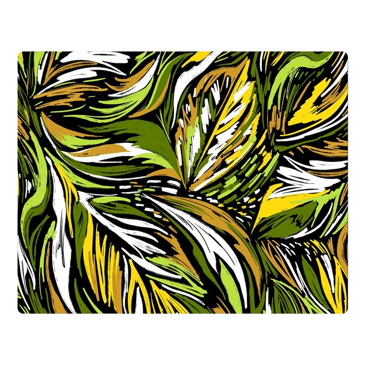 Foliage Pattern Texture Background Two Sides Premium Plush Fleece Blanket (Large)