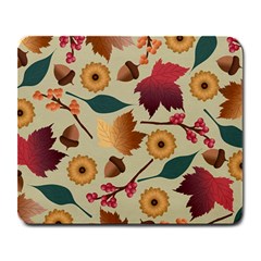 Autumn Leaves Colours Season Large Mousepad by Ravend