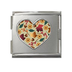 Autumn Leaves Colours Season Mega Link Heart Italian Charm (18mm) by Ravend