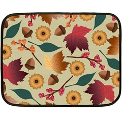 Autumn Leaves Colours Season Fleece Blanket (mini) by Ravend