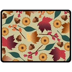 Autumn Leaves Colours Season Fleece Blanket (large) by Ravend