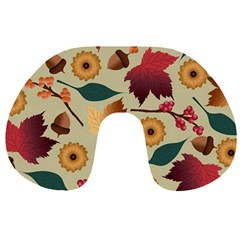 Autumn Leaves Colours Season Travel Neck Pillow by Ravend