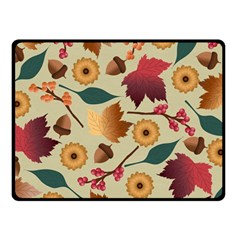 Autumn Leaves Colours Season Two Sides Fleece Blanket (small)