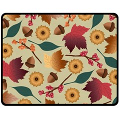 Autumn Leaves Colours Season Two Sides Fleece Blanket (medium) by Ravend