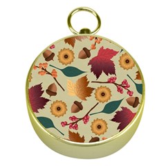 Autumn Leaves Colours Season Gold Compasses by Ravend