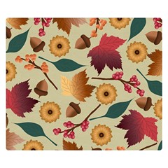 Autumn Leaves Colours Season Two Sides Premium Plush Fleece Blanket (small) by Ravend