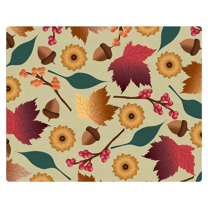 Autumn Leaves Colours Season Two Sides Premium Plush Fleece Blanket (Medium)