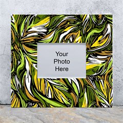 Foliage Pattern Texture Background White Wall Photo Frame 5  X 7  by Ravend