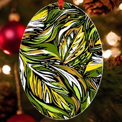 Foliage Pattern Texture Background Uv Print Acrylic Ornament Oval by Ravend