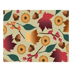 Autumn Leaves Colours Season Premium Plush Fleece Blanket (large) by Ravend