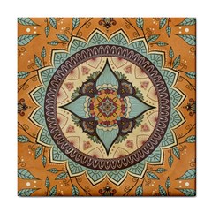 Mandala Floral Decorative Flower Art Tile Coaster by Ravend