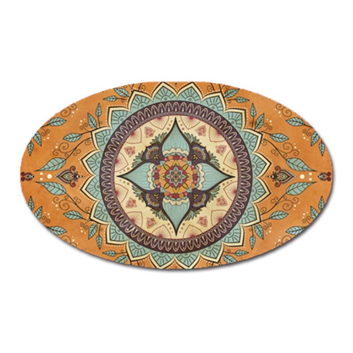 Mandala Floral Decorative Flower Art Oval Magnet