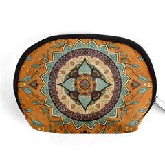 Mandala Floral Decorative Flower Art Accessory Pouch (medium) by Ravend