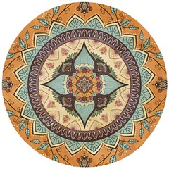 Mandala Floral Decorative Flower Art Wooden Puzzle Round by Ravend