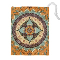 Mandala Floral Decorative Flower Art Drawstring Pouch (5xl) by Ravend