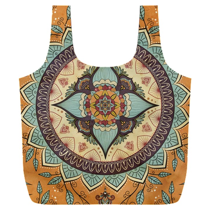 Mandala Floral Decorative Flower Art Full Print Recycle Bag (XXXL)