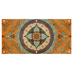 Mandala Floral Decorative Flower Art Banner And Sign 4  X 2  by Ravend