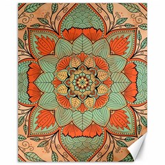 Mandala Floral Decorative Flower Canvas 11  X 14  by Ravend