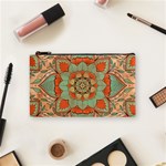 Mandala Floral Decorative Flower Cosmetic Bag (Small) Front