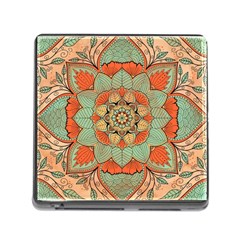 Mandala Floral Decorative Flower Memory Card Reader (square 5 Slot) by Ravend