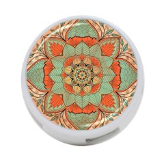 Mandala Floral Decorative Flower 4-port Usb Hub (one Side) by Ravend