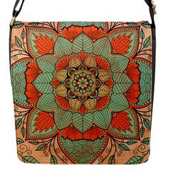 Mandala Floral Decorative Flower Flap Closure Messenger Bag (s) by Ravend