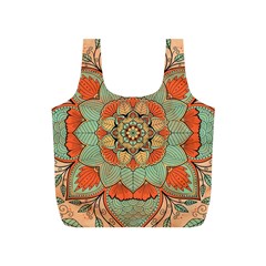 Mandala Floral Decorative Flower Full Print Recycle Bag (s) by Ravend