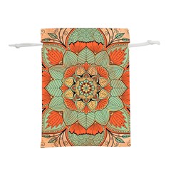 Mandala Floral Decorative Flower Lightweight Drawstring Pouch (s) by Ravend