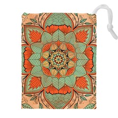 Mandala Floral Decorative Flower Drawstring Pouch (4xl) by Ravend