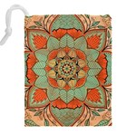 Mandala Floral Decorative Flower Drawstring Pouch (4XL) Back