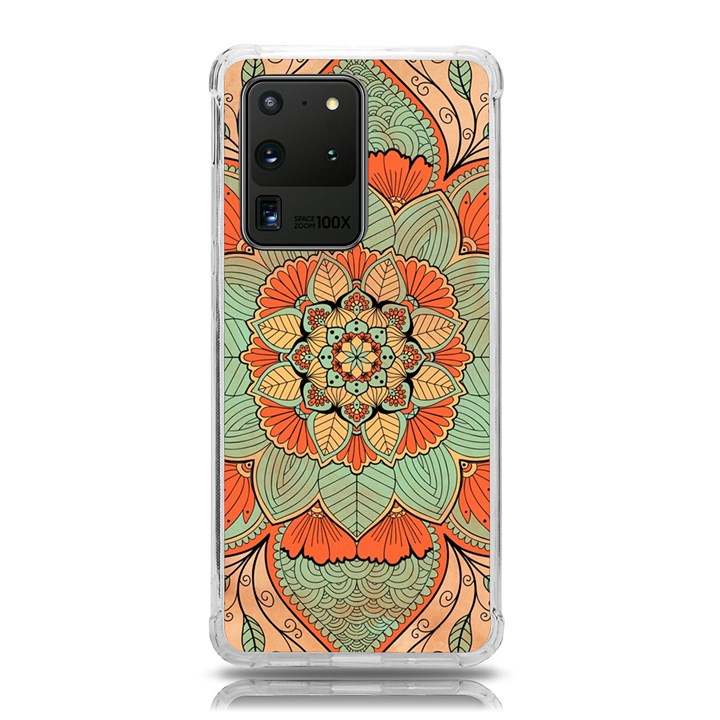 Mandala Floral Decorative Flower Samsung Galaxy S20 Ultra 6.9 Inch TPU UV Case