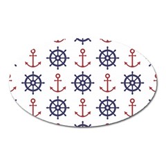 Nautical Seamless Pattern Oval Magnet