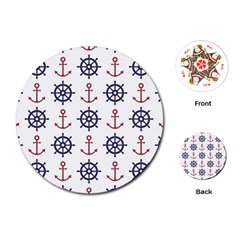 Nautical Seamless Pattern Playing Cards Single Design (round) by Grandong