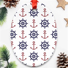 Nautical Seamless Pattern Oval Ornament (two Sides)