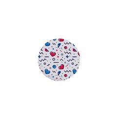 Hearts Seamless Pattern Memphis Style 1  Mini Buttons by Grandong