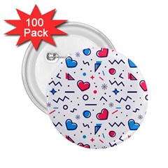 Hearts Seamless Pattern Memphis Style 2 25  Buttons (100 Pack)  by Grandong