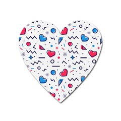 Hearts Seamless Pattern Memphis Style Heart Magnet by Grandong